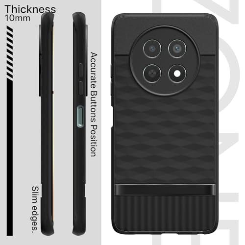Image of Polycarbonate Back Case Cover for Realme Narzo 70X 5G Rugged Dual-Layer Shockproof Protective Case with Camera Protection for Realme Narzo 70X 5G (Black)