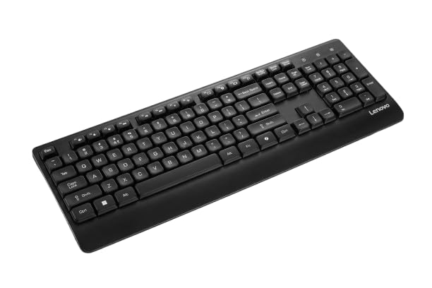 Image of Lenovo USB-A Wireless Keyboard, Reliable Wireless connectivity, Upto 1 Month Battery Life, Spill-Resistant, Durable Keys with up to 10 Million clicks, ROHS Compliant, 0.436Kg, 4Y41U02455, 1Y Warranty