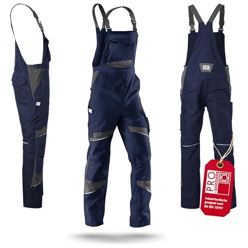 KÜBLER ACTIVIQ Latzhose PSA 2 Latzhose mit ergonomischer Linienführung und Knieschutztaschen dunkelblau/anthrazit Gr. 52