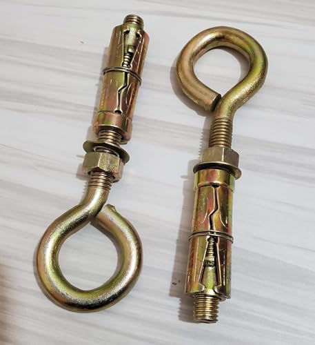 Image of Pure Source India Swing Anchor Fasteners Iron Hook for Hanging Swing (Gold, 12 mm) - 24 Pieces