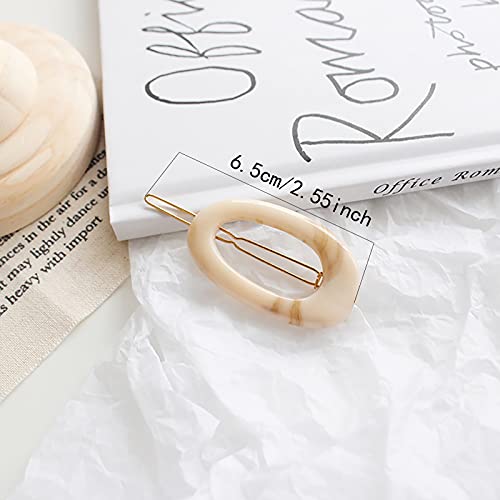 Kukiwhy 187 5 Pcs Marble Hair Clips Acrylic Oval Barrettes Hollow Out Vintage French Hair Pins Hair Accessories thumb #1