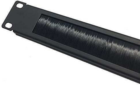 Miniatura 5 de QiaoYoubang 10 Pack 1U Horizontal Rack Mount Cable Management Panel with Cable Entry Brush for 19-Inch Rack Or Cabinet Black 1UCMB1U10PC