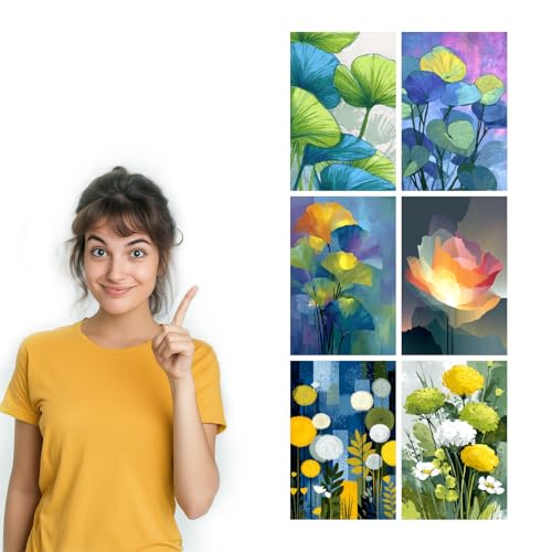 Image of SiddArtify Botanical Wall Art Prints Set - Modern Floral Poster Decor for Living Room Bedroom Office - 12x18 inch Board Pack of 6