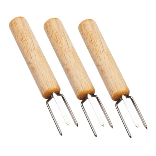 BESPORTBLE 3pcs Stainless Steel Corn Forks Bbq Tools for Easy Grilling and Fruit Kitchen Accessories for Home and Restaurant Use