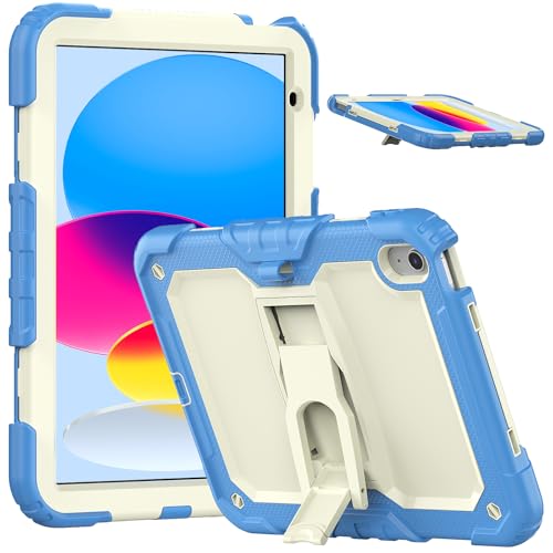 Étui protection militaire iPad 10e 11e antichoc robuste au design premium hybride bleu clair