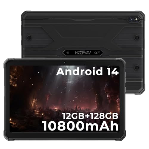 HOTWAV R8 Tablet 10.1 Pulgadas (2025), 12GB+128GB (TF 1TB), 10800mAh, Tablet Rugerizada, 13MP+8MP...