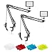 Neewer Kit d'Éclairage de Vidéoconférence pour Appel Zoom/Travail à Distance/Auto-Diffusion/YouTube/Diffusion en Direct, 2 Pack Lampes LED 5600K Dimmable, Support de Bras Ciseaux et Filtres de Couleur