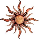 Regal Art & Gift Santa Fe Large Metal Sun Wall Decor - 36 Inch | Indoor Outdoor Rust-Resistant Sunburst Sculpture | Eye-Catching Metal Sun Wall Art Accent for Patio, Garden, Living Room