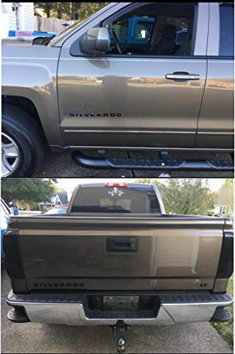 Image of Yoaoo 4pack OEM Nameplate with LT Emblem 3D Badge Replacement for Silverado 1500 2500Hd 3500Hd Series 1999-2018 Gloss Black