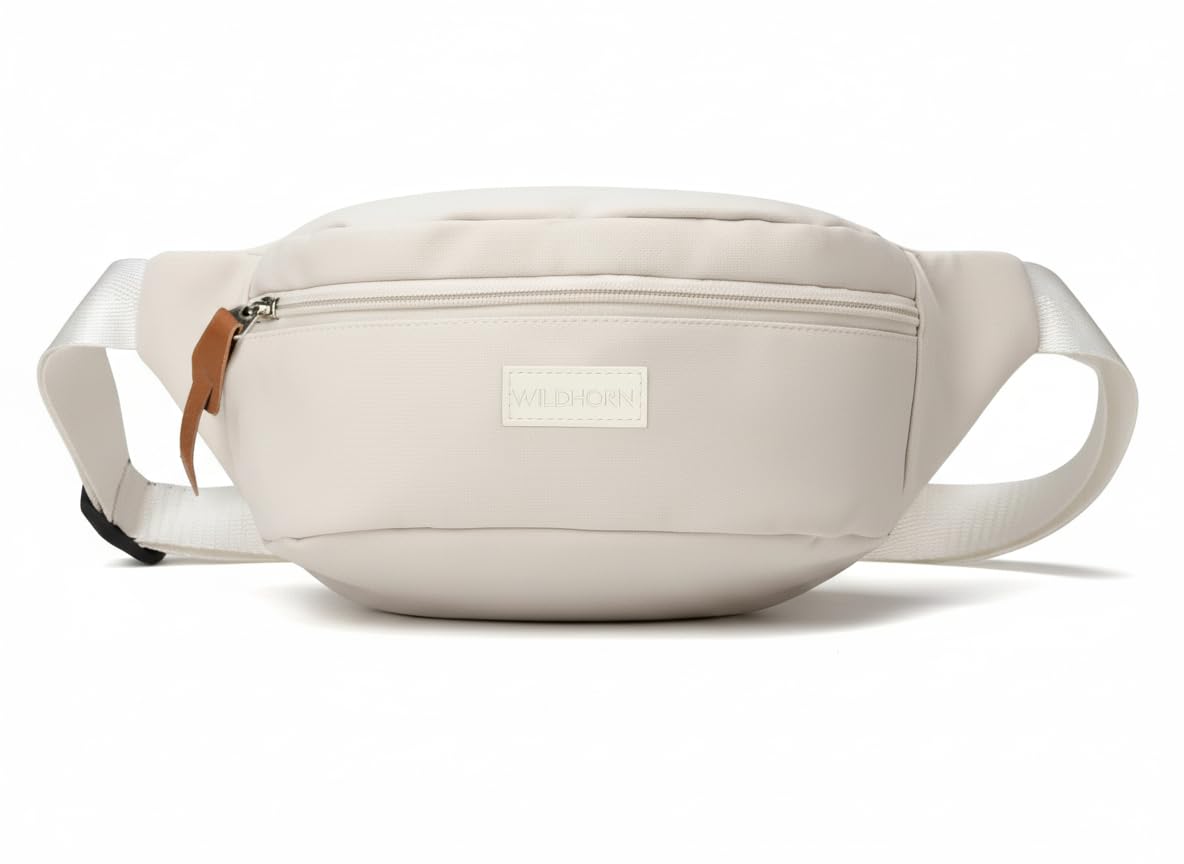Wildhorn Stylish Unisex Crossbody Waist Bag | Water-Resistant Sling & Chest Bag with Adjustable Strap | Compact Travel & Daily Essentials Bag (White)