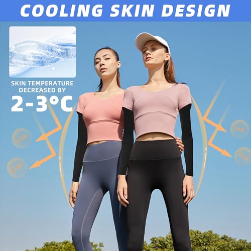 Image of BHYTAKI UV Sun Protection Arm Sleeves, UPF 50 Sports Cooling Arm Compression Sleeves for Men Women Teenager