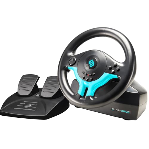 SUBSONIC - Superdrive SV250-S Lenkrad - Switch 2 / Switch Racing Wheel. 180° Drehung, mit Pedalen und Schaltwippen - Blue Edition