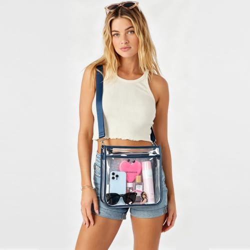 Image of Bluome Clear Bag for Stadium Events 12x12x6, Clear Purses Stadium Bag Crossbody Purses for Concerts Football Games Travel