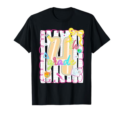 Preppy 4th Grade Back to School Fourth Grade Teachers Girls T-Shirt