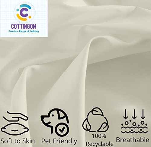Image of Cottingon Rv King 72 X 80 4 Piece Bed Sheet Set for Campers, Luxury Soft Microfiber fits 6 to 10 Inches Deep RV Mattress, Ivory