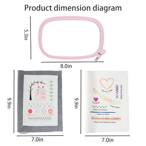 Image of GaoSiMoZ 50 Colors DIY Stitch Book,16 Page Embroidery Stitch Book,Portable Hand Embroidery Books