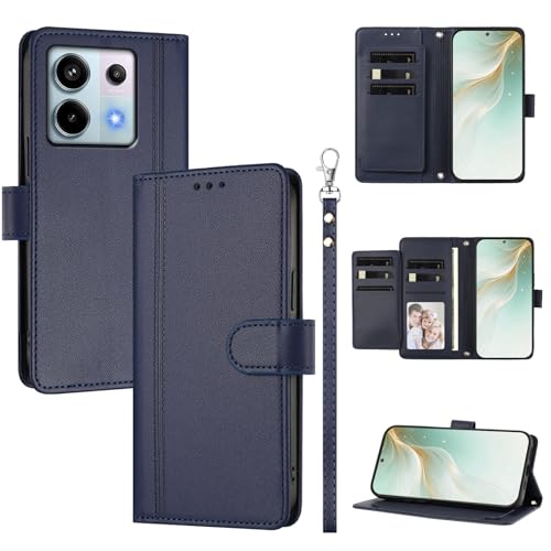 �X�}�z�P�[�X �Ή��@�� for Xiaomi Poco X6 5G,�Ή��@�� for Redmi Note 13 Pro 5G �X�}�z�P�[�X�y�E�H���b�g�f�U�C�� �f���A���J�[�h�X���b�g �L���b�V�� �t���b�v���X�^���h �����h�~�zBlue