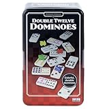 Pressman Premium Classics: Double Twelve Dominoes | Durable Tin Case with Instructions for 10 Different Games | 1-4 Players, Ages 8+