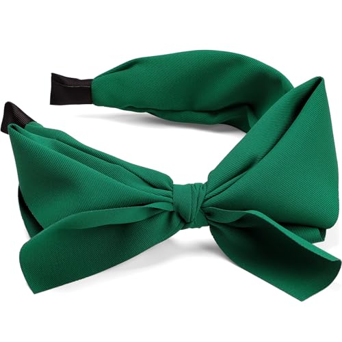WantGor Big Bowknot Knotted Wide Turban Headbands - Women's Hoop Hair Accessories (Green) - Image 2
