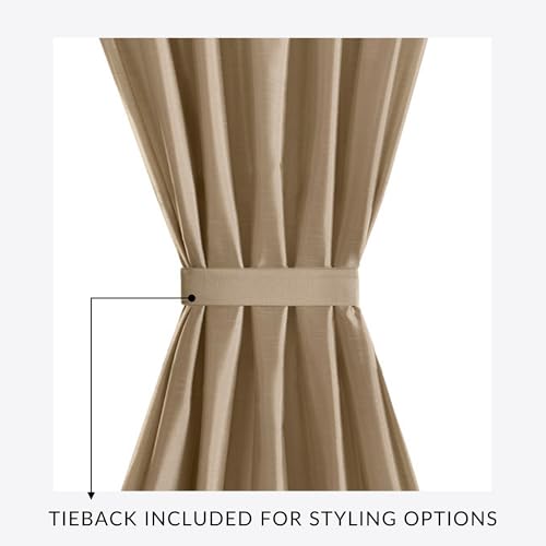 Threadmade Colette Faux Silk Side Door Window Panel, Gold - 28" W x 72" L - image 3