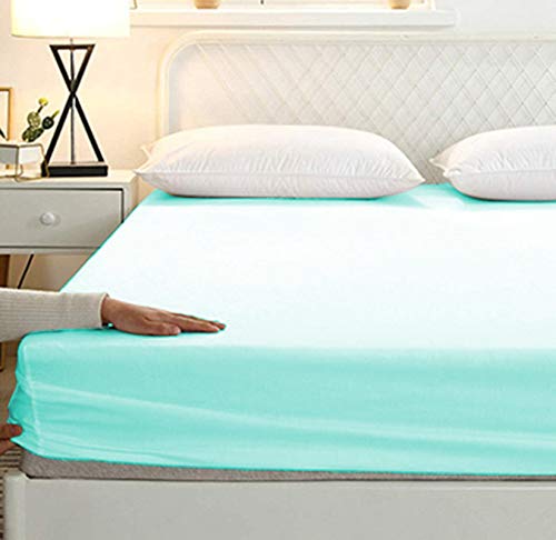 Image of Sweet Dream's 750 Collection Egyptian Cotton Fitted Bedsheet 4 to 12 Inch Matress 15 inch Drop Full Size Bed (54x75) Inches (4.5 by 6.3) Feet + 2 Pillow Covers (18x28), Aqua Blue