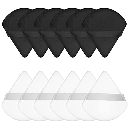 12 Pcs Triangle Powder Puffs, Soft Pure Face Makeup Sponge Powder Puffs, Loose Cosmetic Foundation Powder, Wet Dry Beauty Powder Puff For Loose Body Powder Setting Sponge Puffs #TOP7