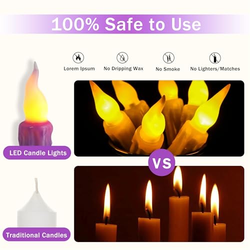 Image of Flameless LED Taper Candles with Remote - 6 inch Battery Operated Taper Candlesticks, Flickering Dripless Window Candles for Mother'Day Wedding Centerpiece Home Decor & Party,4 Pack