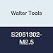 Walter Tools S2051302-M2.5 Paradur HSS Machine Tap, THL Finish, 6 mm Shank Diameter, 0.45 mm Thread Length, 4.5 mm Cutting Length, 70 mm Overall Length, M2.5 Cutting Diameter