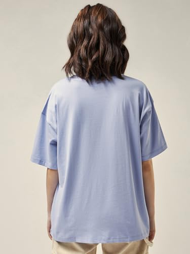 Image of Bewakoof X Disney Hakuna Matata Women's Cotton Graphic Print Oversized Fit Half Sleeve Round Neck T-Shirt | Casual wear | Streetwear | Oversized Tshirt for Woman Cotton| Baggy