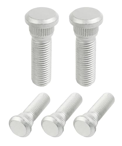 RACOONA Lot de 5 goujons de roue M12 x 1,5, goujons de roue et longs goujons de roue dentelés, accessoires de voiture, compatibles avec la plupart des modèles de voiture, utilisation pour ajouter des