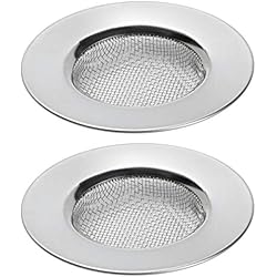 Fregadero Tupido TRIXES Paquete de 2 Coladores de Fregadero para Ducha, tapón para Colectar Cabello- Filtros de Drenaje en Acero Inoxidable-Fregaderos Cuarto de Baño o Cocina. Diámetro Exterior de 3´´ (7,6 cm)