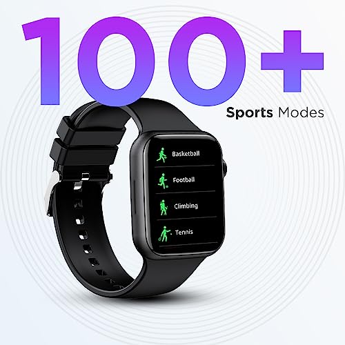 Image of Fire-Boltt Ring 1.91 inch Bluetooth Calling Smartwatch Largest Full Touch Display & Full Metal Body, AI Voice, Over 100 Sports Modes, SpO2, Heart Rate Tracking (Black)