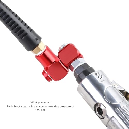 4 Pezzi Adattatori Girevoli In Alluminio Per Tubo Aria 1/4 Di Pollice. Raccordi Universali A 360° Per Evitare Attorcigliamenti. Pressione Max 150 PSI.