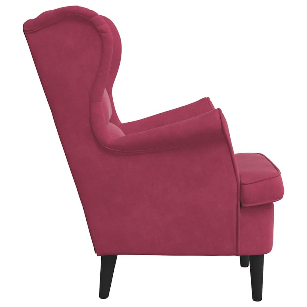 vidaXL Sessel, Relaxsessel mit gepolstertem Sitz Armlehnen, Fernsehsessel Loungesessel für Wohnzimmer, Polstersessel Ruhesessel, Weinrot Samt