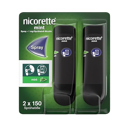 NICORETTE Spray mit mint Geschmack Rauchen aufhören mit Nikotinspray 1 Spray ersetzt bis zu 150 Zigaretten zur Raucherentwöhnung - 1x2 Stk.