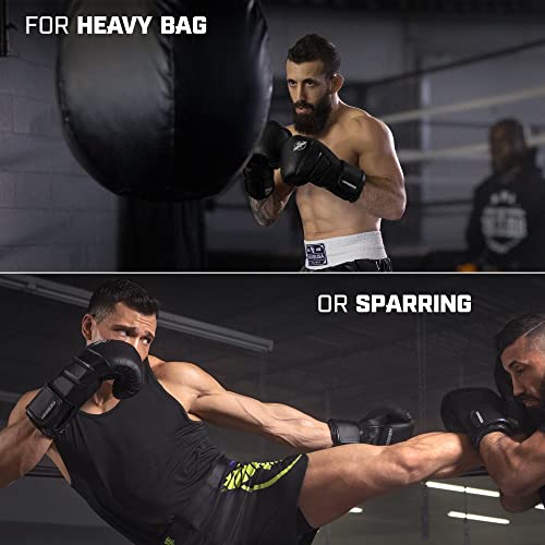 Hayabusa T3 Boxing Gloves For Men And Women Wrist And Knuckle Protection, Dual-X Hook And Loop Closure, Splinted Wrist Support, 5 Layer Foam Knuckle Padding - Black/Red, 16 Oz #TOP4