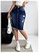 WDIRARA Women's Denim Pencil Skirt High Waisted Ripped Raw Hem Knee Length Stretch Bodycon Skirt Dark Wash X-Small