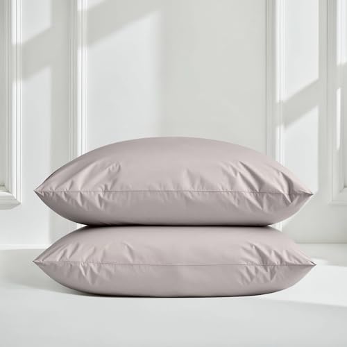 Image of Italic Luxe 100% Australian Cotton Bedding Bundle - 400 Thread Count - Pebble Grey, Full Size - Includes Fitted Sheet, Flat Sheet & Pillowcases - Ultra-Soft & Breathable Bedding