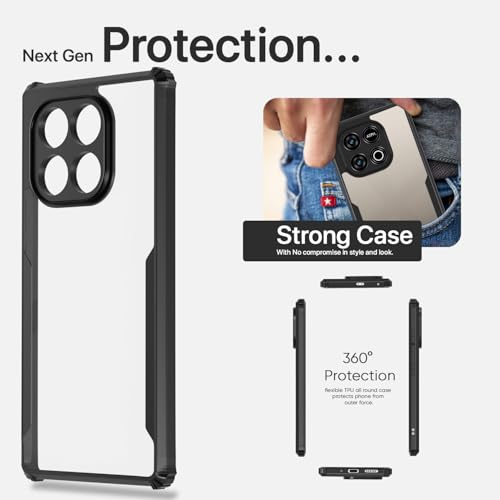 Image of Pikkme Back Cover for iQOO Neo 10 5G / Vivo Y300 GT 5G | Ultra Hyrbid | Full Camera Protection | Raised Edge | Crystal Clear Transparent Bumper Case (Black)