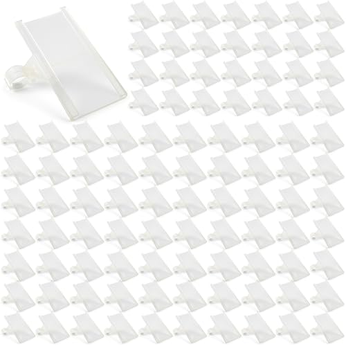 Porte-étiquettes pour étagère métallique en plastique avec clips de placard