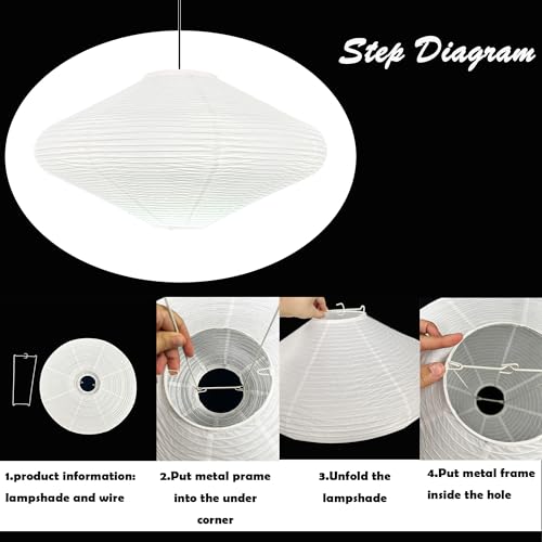 Image of 19.69 inch Pendant Paper Lantern Lamps, (50cm) Rice Hanging Light Shades,Minimalist Ceiling Large White Rice Paper Lamp Shade,Ceiling Chinese Lanterns,Japanese Decor