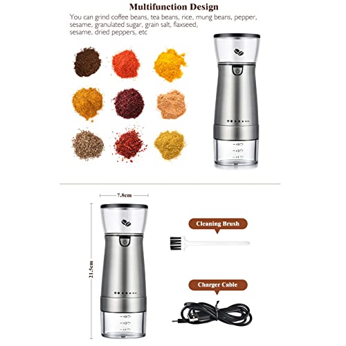 ywewsq Molinillo de café eléctrico USB Ajustable para Uso en el hogar y la Oficina, Molinillo Profesional de Granos de… - Imagen 6