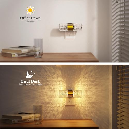 Image of JandCase Night Lights Plug into Wall,2 Pack Color Changing Night Light for Kids, 3000K+RGB LED Nightlight with Dusk to Dawn Sensor, 10 /50 /100LM Adjustable Brightness for Rooms Decor