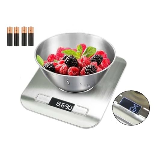 Balança Digital Cozinha de Aço Inox 10kg-5kg - Com Alta Precisão Visual Lindo - P/Dietas, Fitness, Pesagem Alimentos e Comidas, Nutrição. Alimentação, Culinária