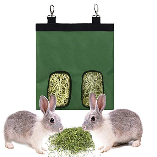 5665Rabbit Hay Feeder Bag, Guinea Pig Hay Feeder Storage, Rabbit Hay Bag, Guinea Pig HayFeeder,Small Animals Hay Feeder Storage,600D OxfordCloth Fabric (Green)