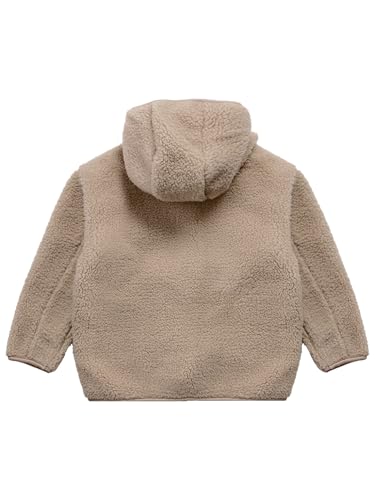 ACSUSS Kids Boys Polar Fleece Long Sleeve Jacket Sherpa Warm Casual Outerwear Little Girls Hooded Button Coat4
