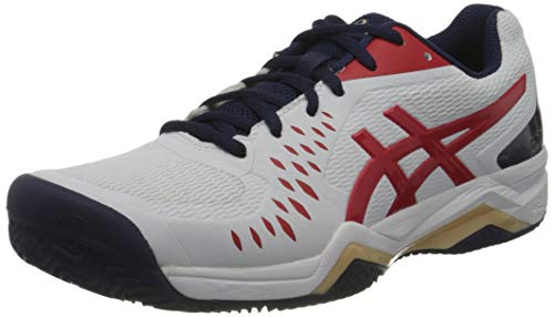  ASICS Gel-Challenger 12 Clay, Scarpa da Passeggio Unisex-Adulto, White/Classic Red, 32 EU