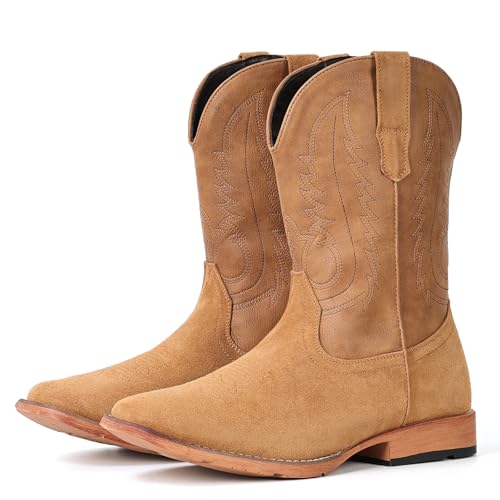 Image of IUV Cowboy Boots for Men Suede Square Toe