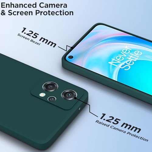Image of Outlouders Back Cover for OnePlus Nord Ce 2 Lite 5G | Camera Protection | Durable Soft Matte Silicone Bumper Case (Green)