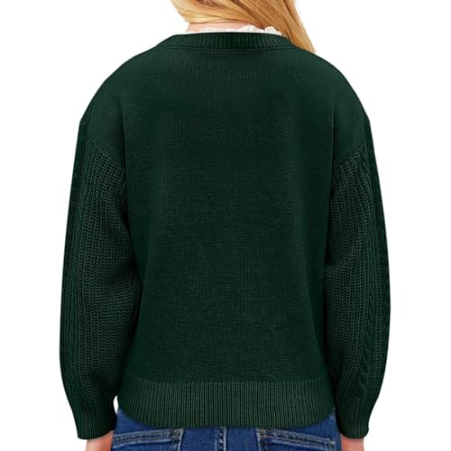 Girls' Warm Knitted Top Round Neck Knitted Sleeves Soft Fabric Autumn/Winter Sweater3